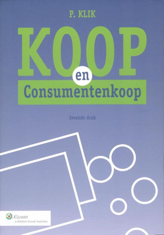 samenvatting Koop en consumentenkoop – P. Klik 7de druk