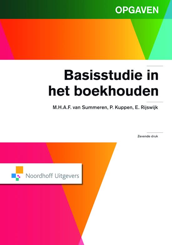 Opgaven Basisstudie in het boekhouden