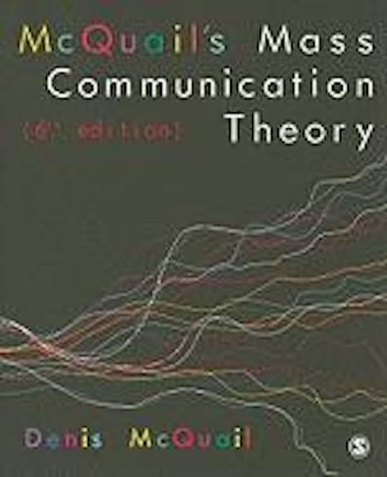 Introduction to Communication Science, McQuails mass communication theory, chapter 1-8