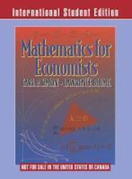 Mathematics for Economists