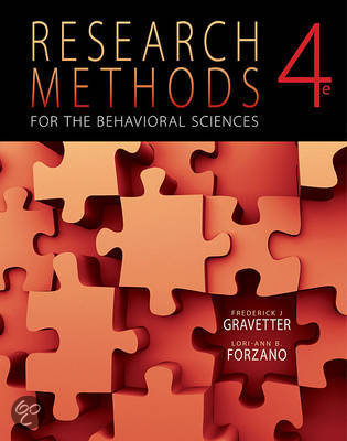 Statistics for the behavioral sciences hf. 13 t/m 20