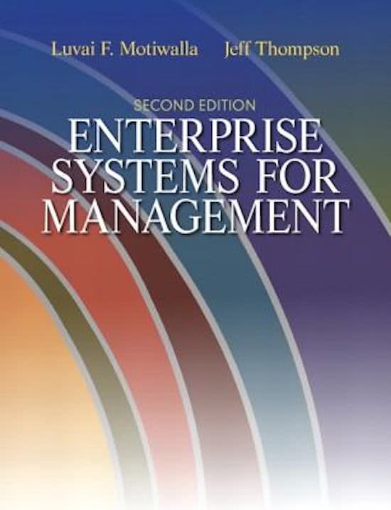 Test Bank to Accompany Enterprise Systems for Management,Motiwalla,2e