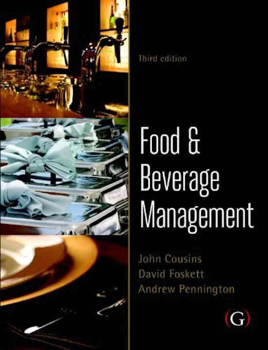 Samenvatting Food and Beverage