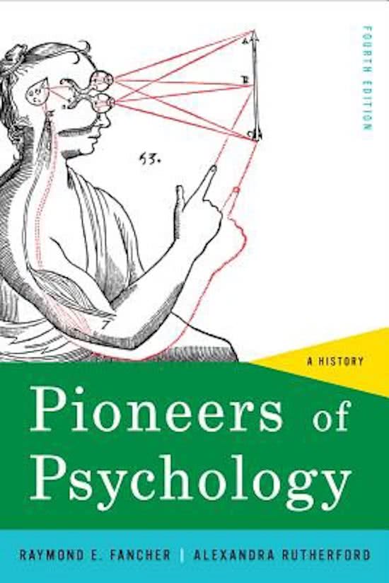 Samenvatting Pioneers of Psychology (Raymond E. Fancher en Alexandra Rutherford)