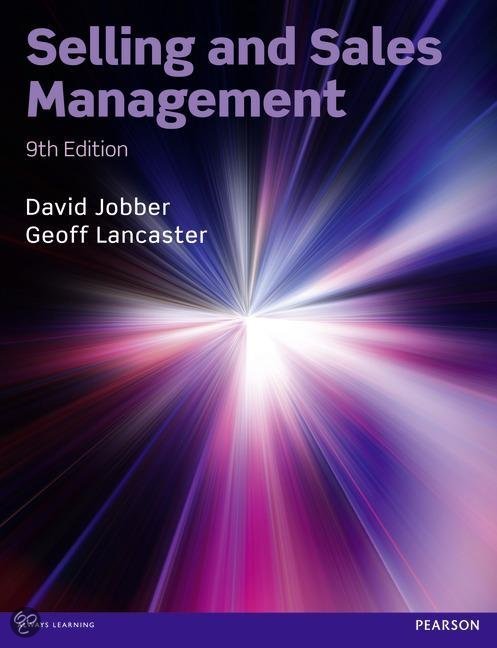 Official© Solutions Manual to Accompany Selling and Sales Management,Jobber,9e