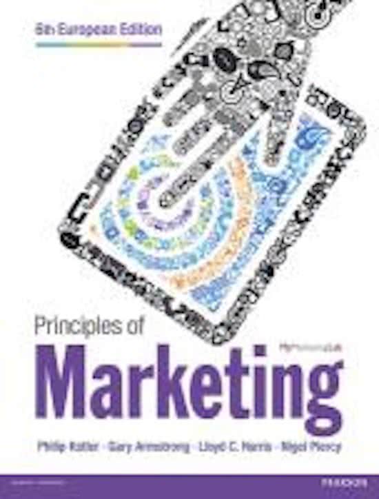 Principle of Marketing - Chapters 1, 20, 3, 2, 5, 6 and 19 