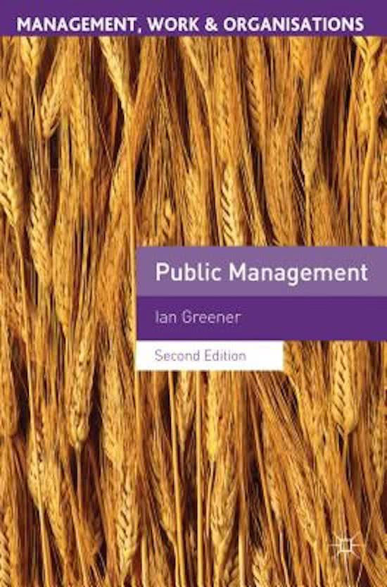Ian Greener - Public management summary