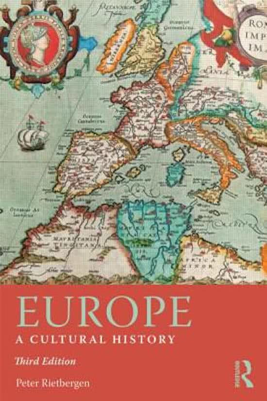 Summary a Cultural History of Europe 
