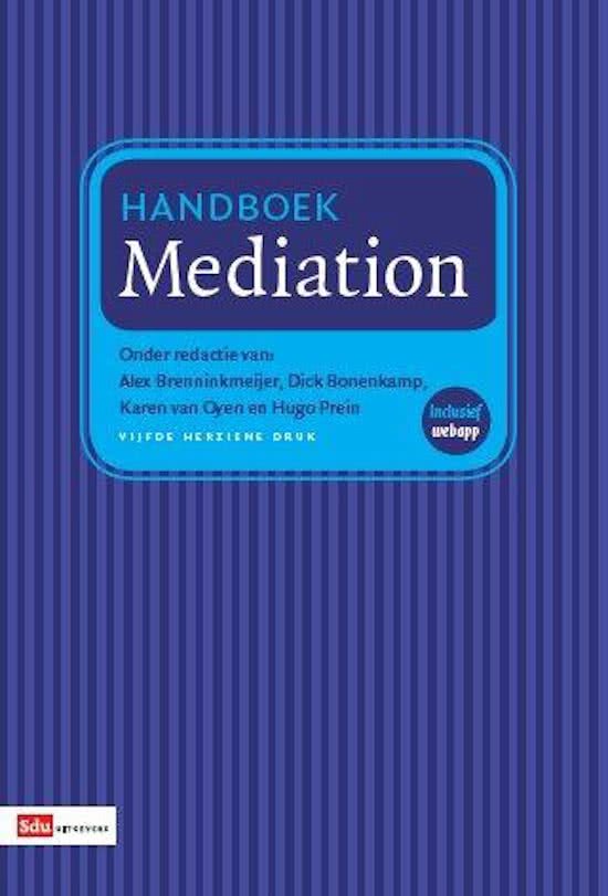 Handboek mediation hoofdstuk 8, 10, 15.2, 15.3, 15.6