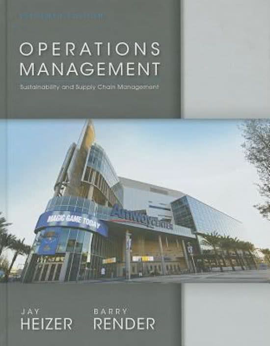 Solution manual for Operations Management Heizer Render 11th edition 