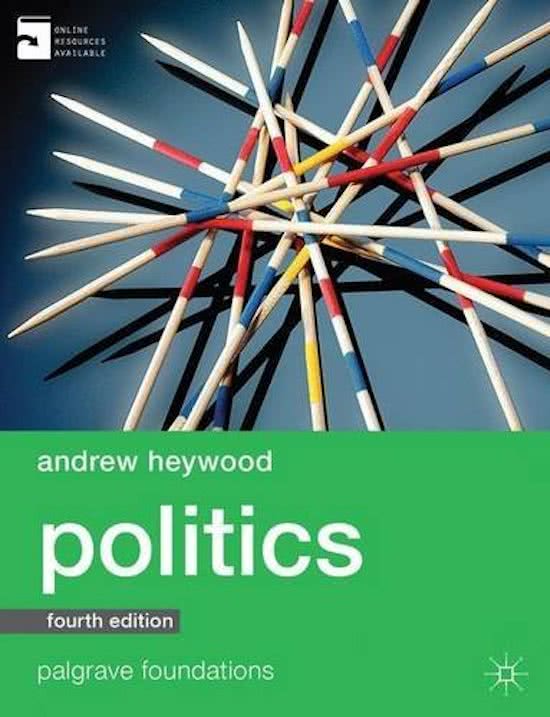 Samenvatting Politics, Heywood hs 1,2,3