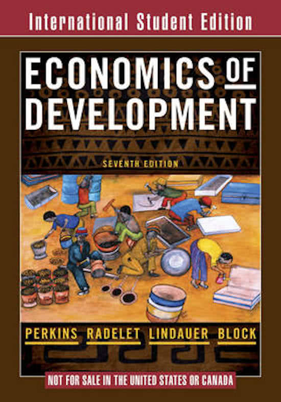 Uitgebreide samenvatting Ontwikkelingseconomie | Economics of Development by Dwight H. Perkins & Steven Radlett