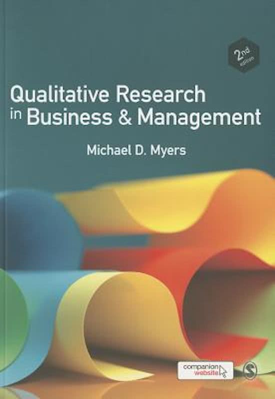 Summary Qualitative Research in Business & Management - Myers