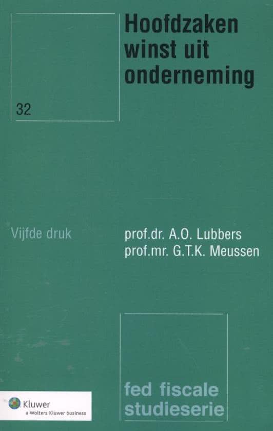 Samenvatting Hoofdzaken winst uit onderneming / voor het vak Inkomstenbelasting voor het MKB