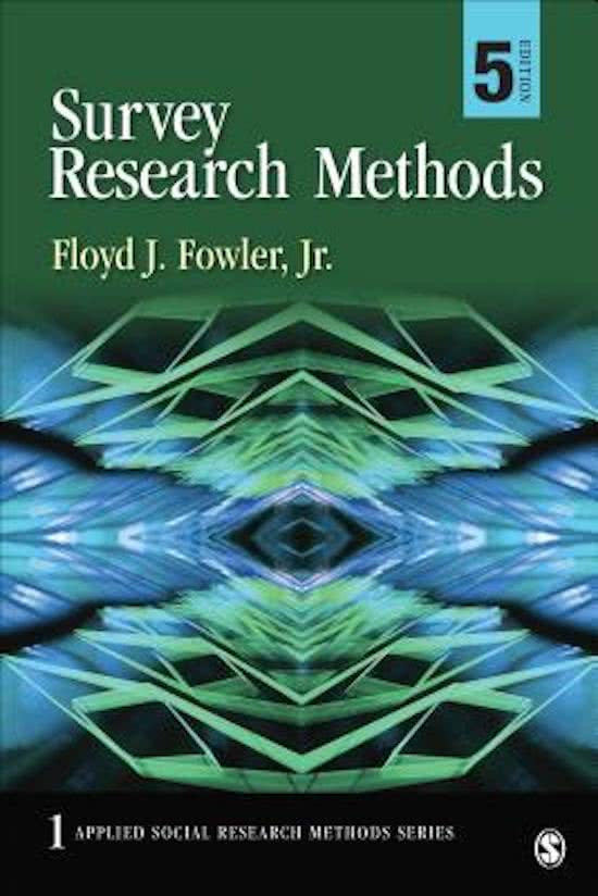 Summary Survey Research Methods - Fowler (C. 2, 3, 4, 5, 6, 7 & 11) 