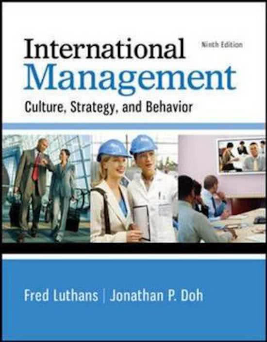 Official© Solutions Manual to Accompany International Management Culture, Strategy, and Behavior,Luthans,9e