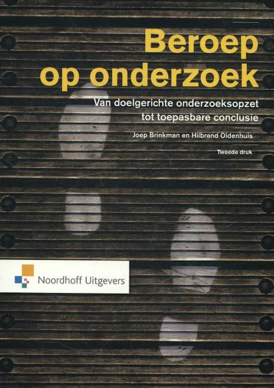 Samenvatting Methoden van Onderzoek I - Beroep op Onderzoek