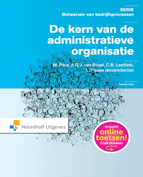 Samenvatting De kern van de administratieve organisatie, ISBN: 9789001833954  Accounting Information Systems 1 (2000AIS122)