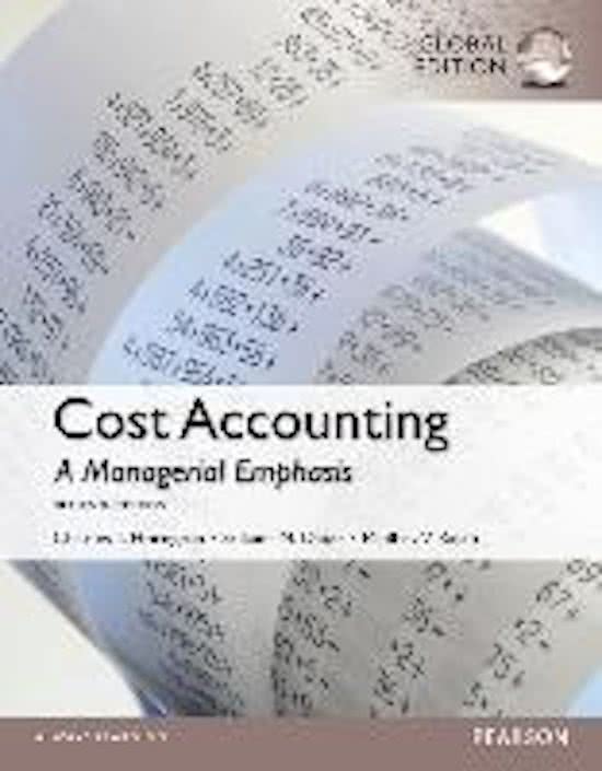 Summary Cost Accounting Chapters 9, 10, 11, 13, 15, 20