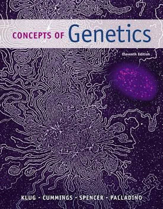 TEST BANK FOR CONCEPTS OF GENETICS, 10TH EDITION  BY KLUG/CUMMINGS/SPENCER/PALLADINO |CHAPTER 1-26