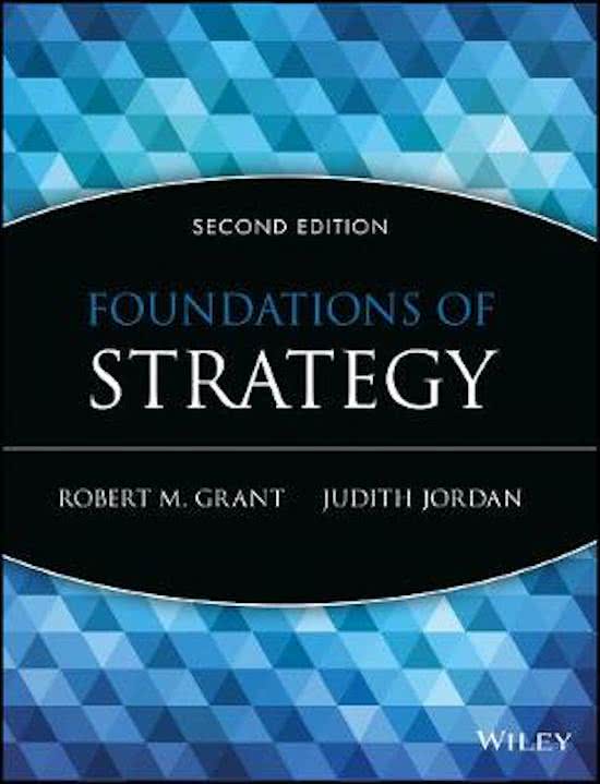 Executive summary Foundations Of Strategy Robert M. Grant - Chapter 1 - 9 + test bank (40) + core concepts (50) + weblinks / 9781118914700 