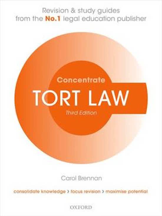 Tort Law study guides 