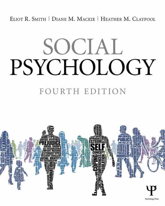 Comprehensive summary Social Psychology ch. 1, 3-8 including pictures and models