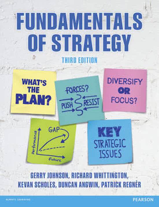 Inleiding in de Bedrijfskunde 2 Samenvatting en collegeaantekeningen Fundamentals of Strategy