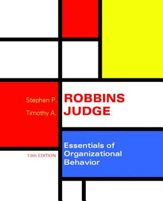 Test Bank to Accompany Essentials of Organizational Behavior,Robbins,13e