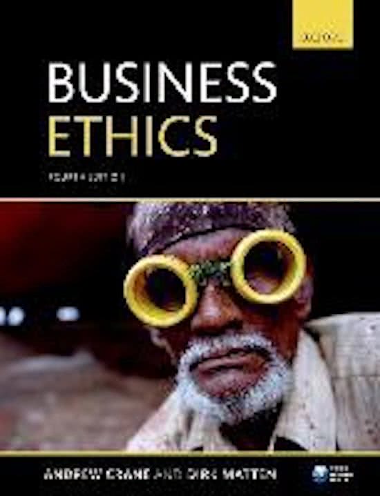 Ethics in Business and Management: samenvatting van hoorcolleges incl. cases