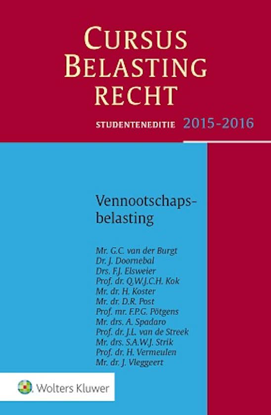 Cursus Belastingrecht - Vennootschapsbelasting 2015-2016 studenteneditie