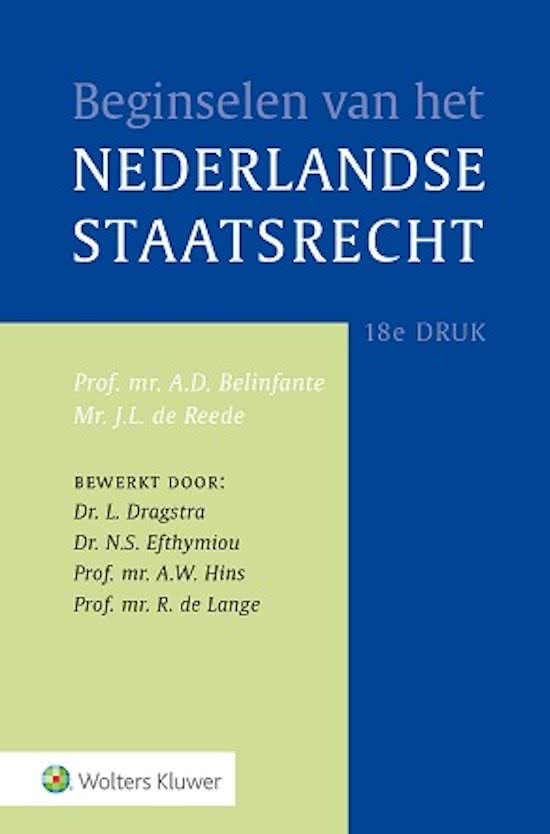 Samenvatting Beginselen van het Nederlandse staatsrecht - Hoofdstuk 7 De verhouding van parlement, ministers en koning