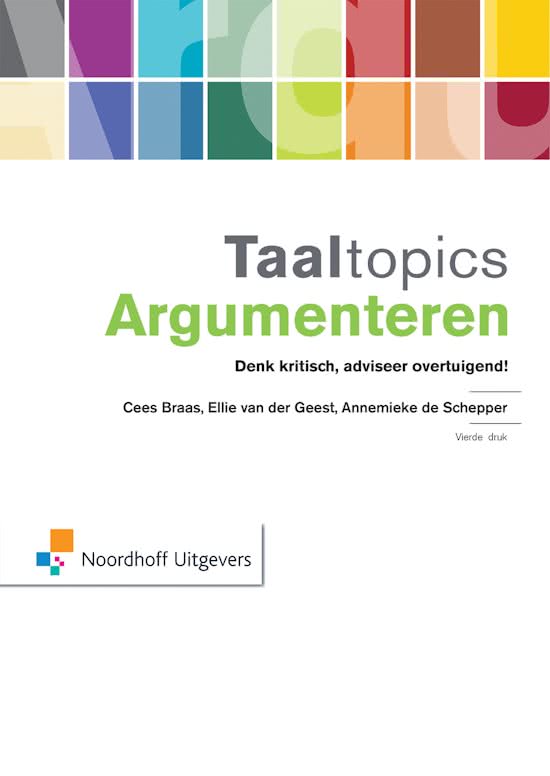 Samenvatting Taaltopics argumenteren H1 en 4 + extra uitleg relevantie en volledigheid (9 gehaald op tentamen)