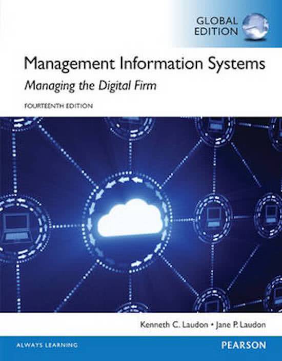 Test Bank for Management Information Systems: Managing the Digital Firm, 16th Edition By Kenneth C. Laudon, Jane P. Laudon All Chapters A+