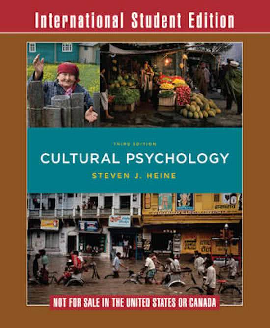 Samenvatting Cross-culturele psychologie